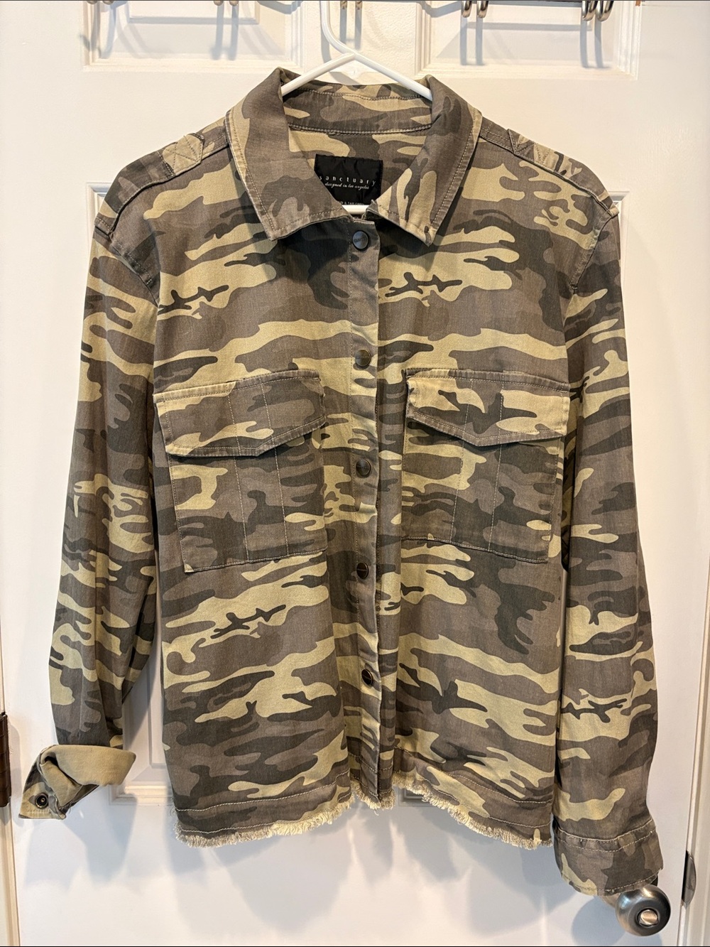 Sanctuary Olive Camo Utility Jacket